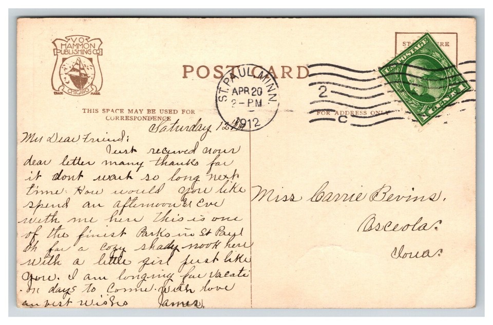 Vintage Postcard Minnesota, Como Park, Cozy Lake Japanese Garden, St