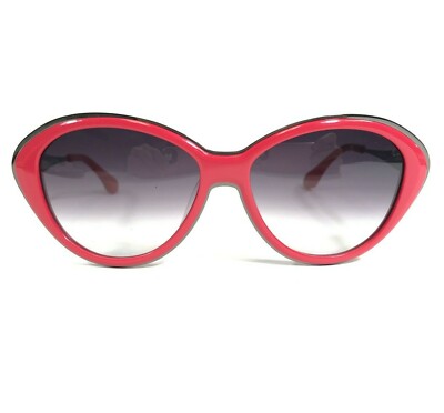 Morgenthal Frederics Sunglasses 195 GISELE Gold Red Round Frames w Purple Lenses Morgenthal Frederics Sunglasses 258 HEIDI Red Silver Round  main image 2