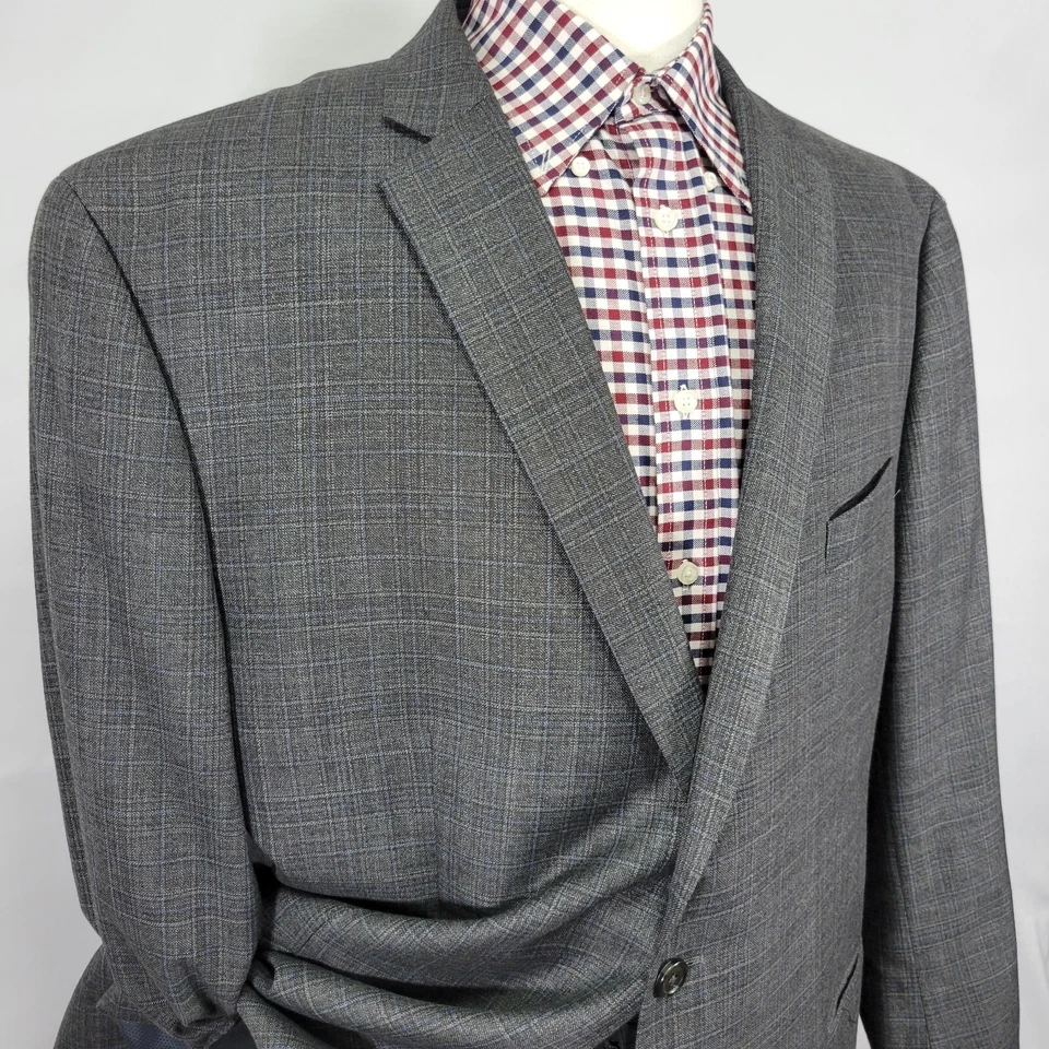 Abrigo Blazer Deportivo Para Hombre Michael Kores Dos Botones CH Gris Cuadros Mezcla de Poli 50R Foto 3 de 4