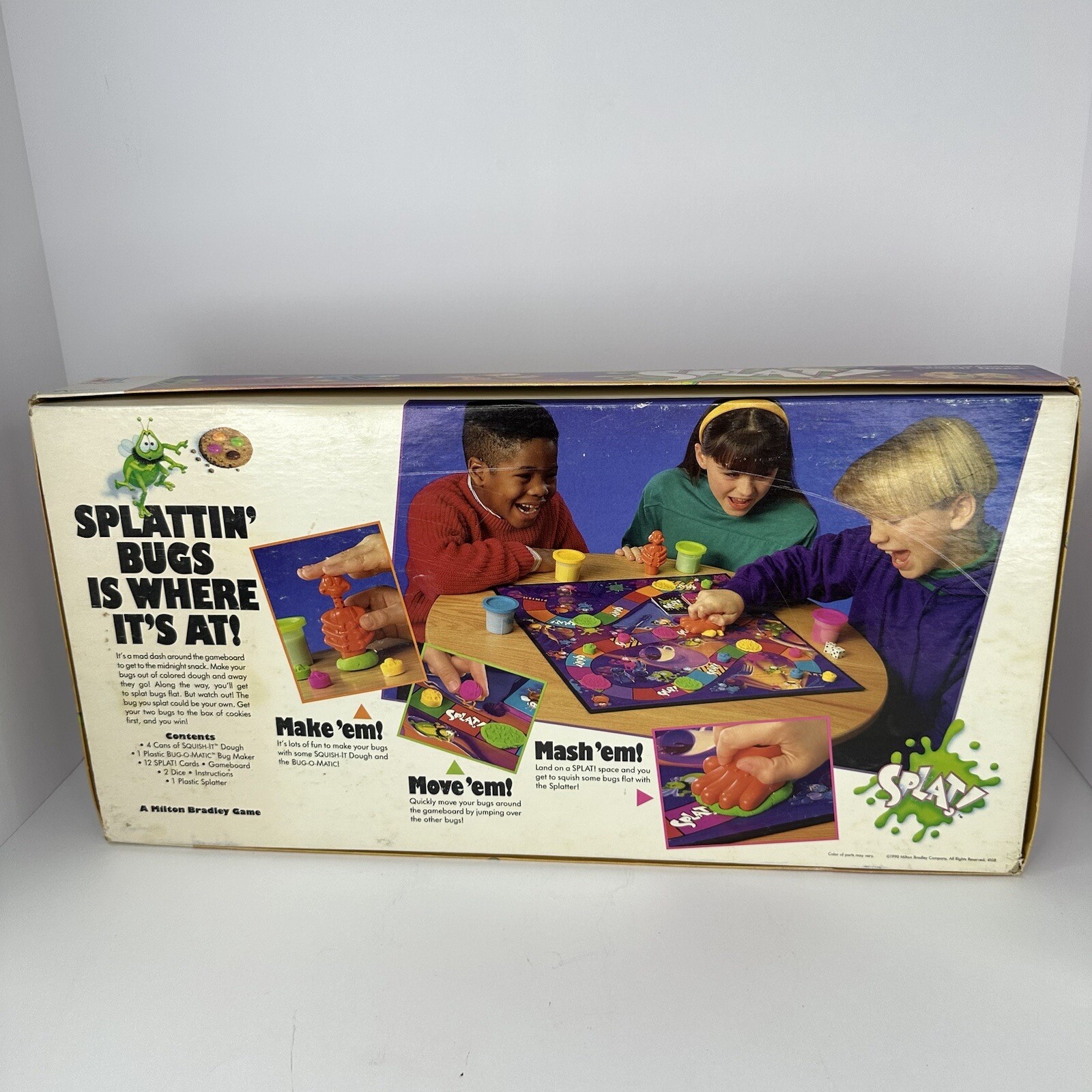 Vintage SPLAT! Bug Board Game 1990 Milton Bradley 100% Complete Replacement Dice