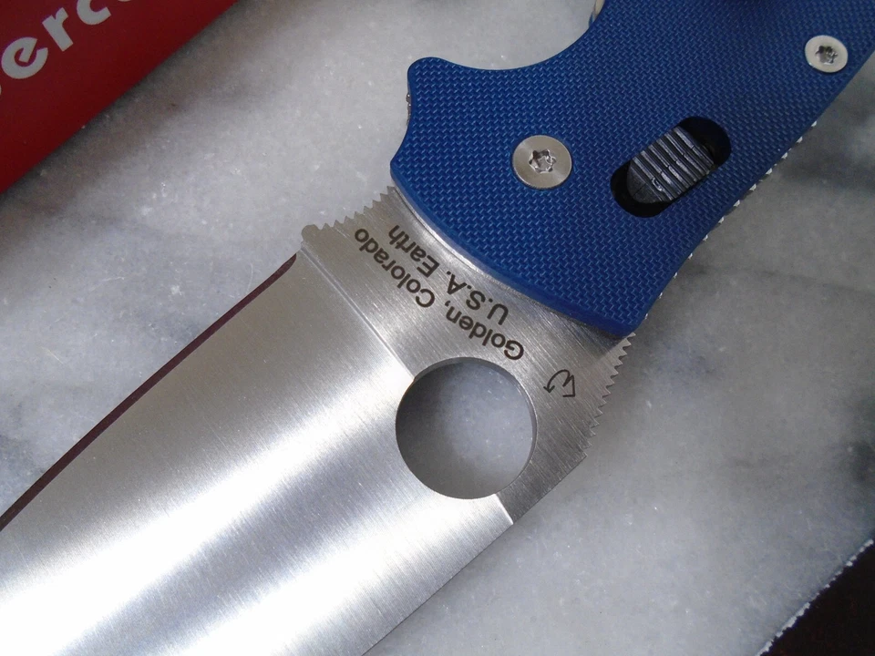 Navaja de Bolsillo Spyderco Manix 2 XL Carpeta de Combate CPM SPY27 Azul G10 C95GPCBL2 EE. UU. Foto 4 de 4