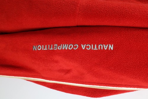 Vintage 90s Nautica Competition Mens XL Spell Out Full Zip Fleece Jacket Red USA - Picture 4 of 13