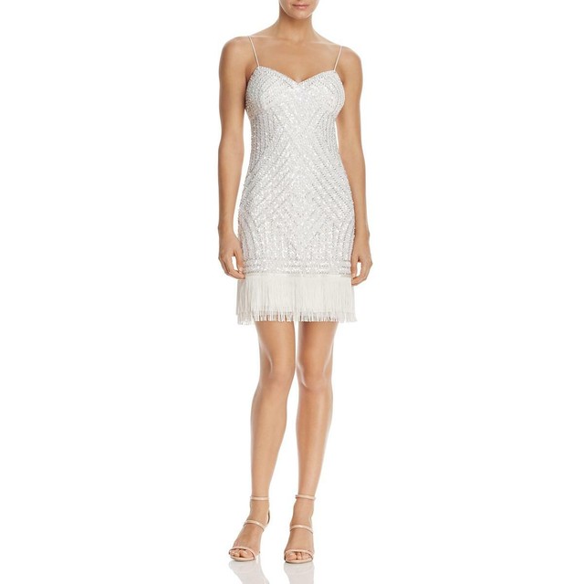 white fringe cocktail dress