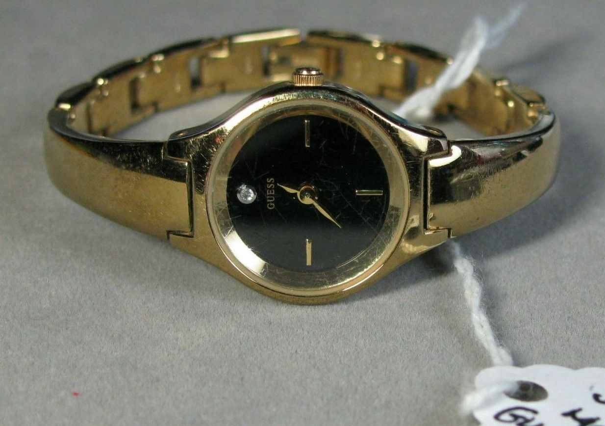 Alphabetical order chop Encyclopedia Vintage Ladies GUESS Black Face Crystal Wrist Watch Model 675625L #JD209 |  eBay