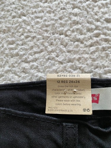 Levi's 511 Youth Slim Skinny Jeans Black Size 12 (26 x 26) - Picture 8 of 13