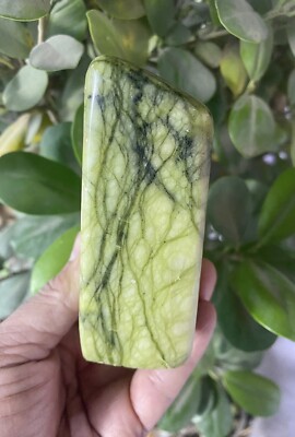381Gram Top Quality Natural Green  Rare Rutile Serpentine Free Form @Afghanistan