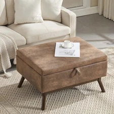 Storage Ottoman Top Coffee Table Bench with Storage for Living Room Bedroom