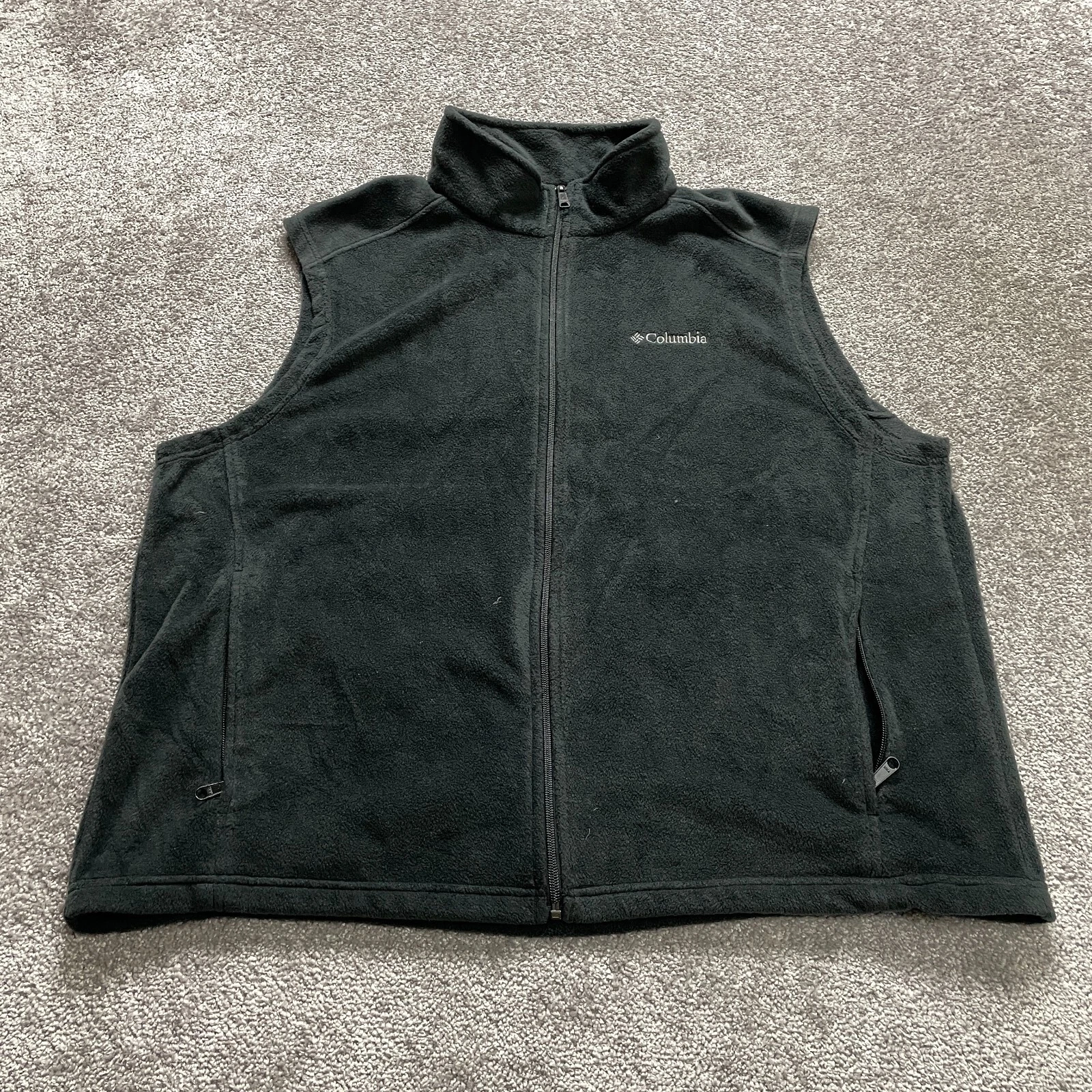 Columbia Vest Mens 2XL Dark Gray Full Zip Outdoor Hiking Adult Pockets Camping