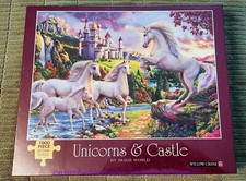 WILLOW CREEK 1000 Piece Jigsaw Puzzle UNICORNS CASTLE /Fantasy Medieval
