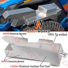 4 Gallon Aluminum Auxiliary Fuel Tank Fits Polaris RZR Pro R 2 Seat All Years