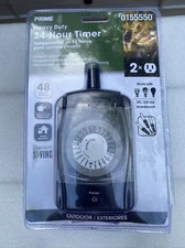 Outdoor 24 Hour Heavy Duty Timer Twin 2-Outlet by Prime