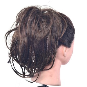 Curly Scrunchie With Braided Hair Rubber Band Chignon Synthetic