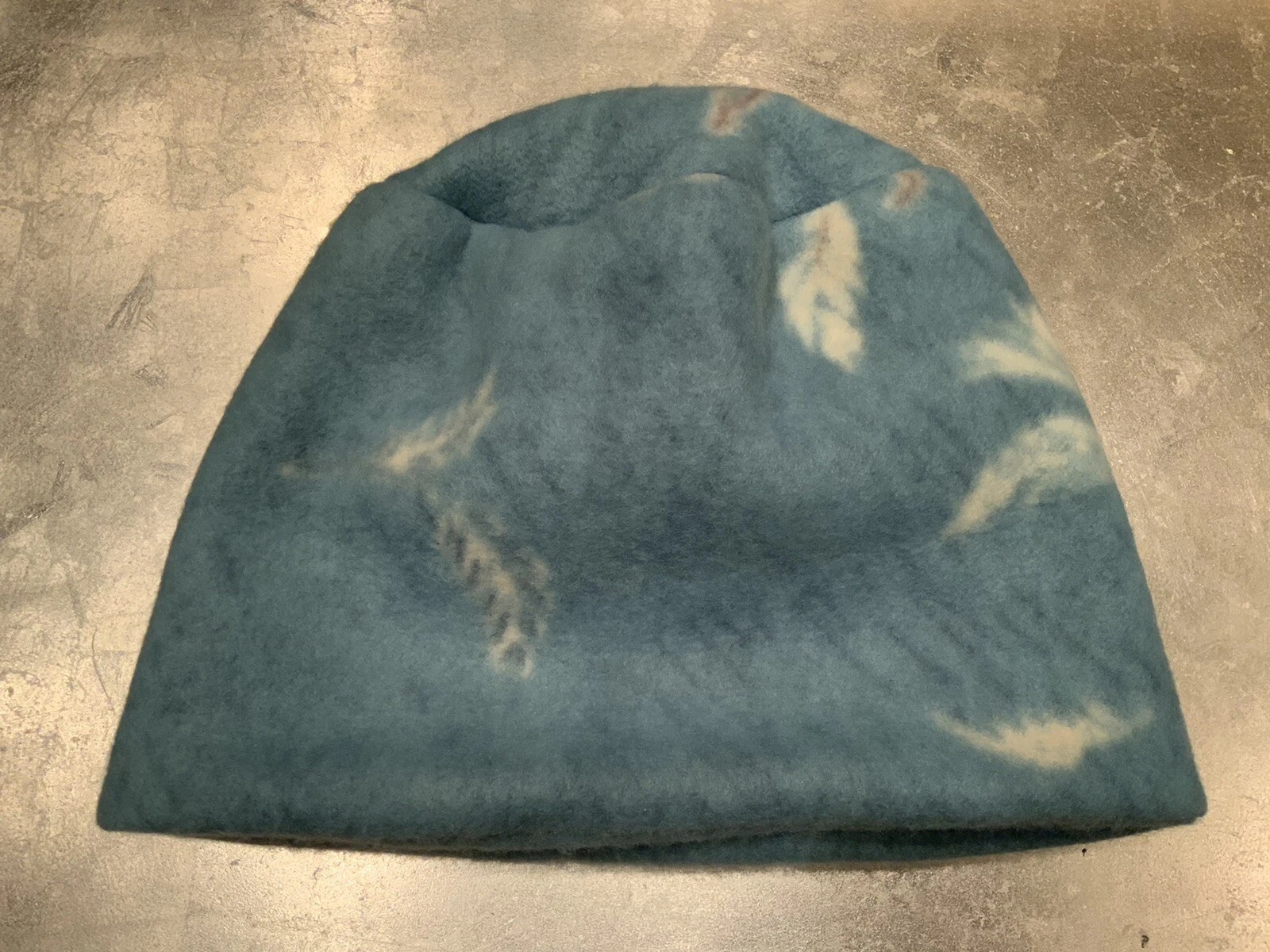 Pinecone Print Fleece Hat Sea foam Green Blue O/S