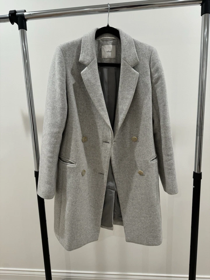 Abrigo Pre-Loved Wilfred Gris Lana Cachemira Talla S Pequeño Foto 4 de 4