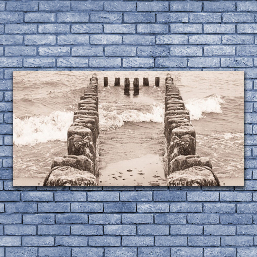Tableau plexiglas 140x70 cm étanche pour décoration salle de bain mer et plage