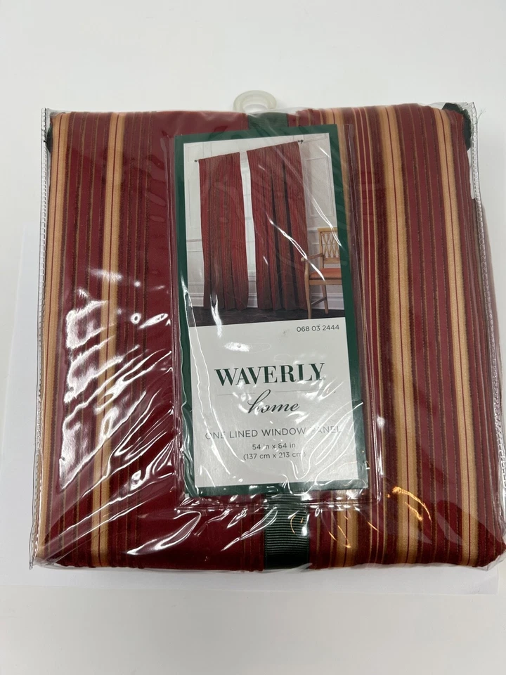 2 Nuevo Panel de Ventana Waverly Home One Forrado 54 x 84 Rayas Vino y Dorado Foto 2 de 2