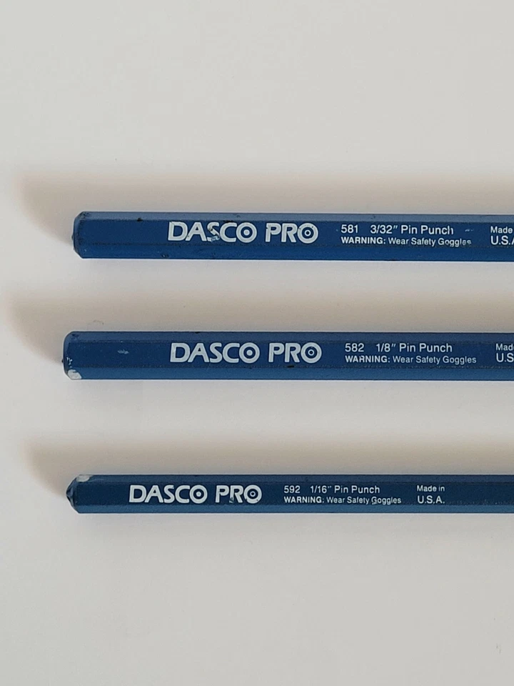 Juego de 3 perforadores de rodillo redondo Dasco Pro azul 1/16, 1/8, 3/32" #581 582 592 Foto 3 de 4