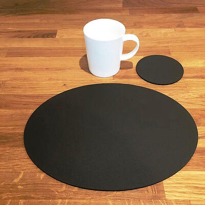 Oval Placemat and Round Coaster Set Mocha Brown