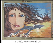 needlepoint Tapestry Gobelin L Canvas Only 60x80cm Dreams Of Sea