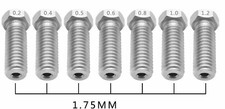 7 x Volcano Düsen _ 0,2 0,4 0,5 0,6 0,8 1,0 1,2 _ 3D Drucker Edelstahl 1.75mm