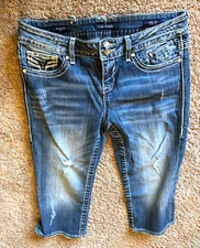 Vigoss Jeans The Dublin Crop Jewel Buttons Size Womens 9 10