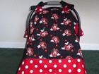 **MINNIE MOUSE** w/bows & Polka Dots Handmade Baby Car Seat Canopy-Cover