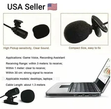 1pc Mini Portable Microphone Condenser Clip-on Lapel  3.5mm Jack Lavalier wired