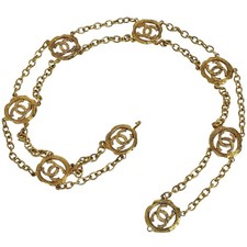 CHANEL Interlocking CC logo Chain belt belt Gold Plated Gold Women