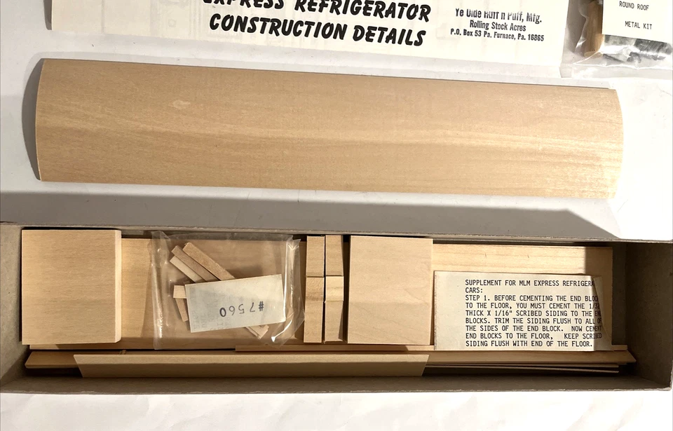 Ye Olde Huff N Puff 740 O Scale 50' Express Reefer Railway Express Wood Car Kit - Image 2 of 4