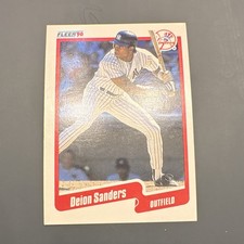 Fleer 1990 Deion Sanders Rookie #454 New York Yankees Base Set Baseball MLB