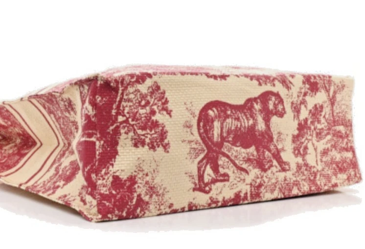 Christian Dior эксклюзивный «Dioriviera» красный и слоновой кости большой соломы сумка с короткими ручками новый - Изображение 3 из 4