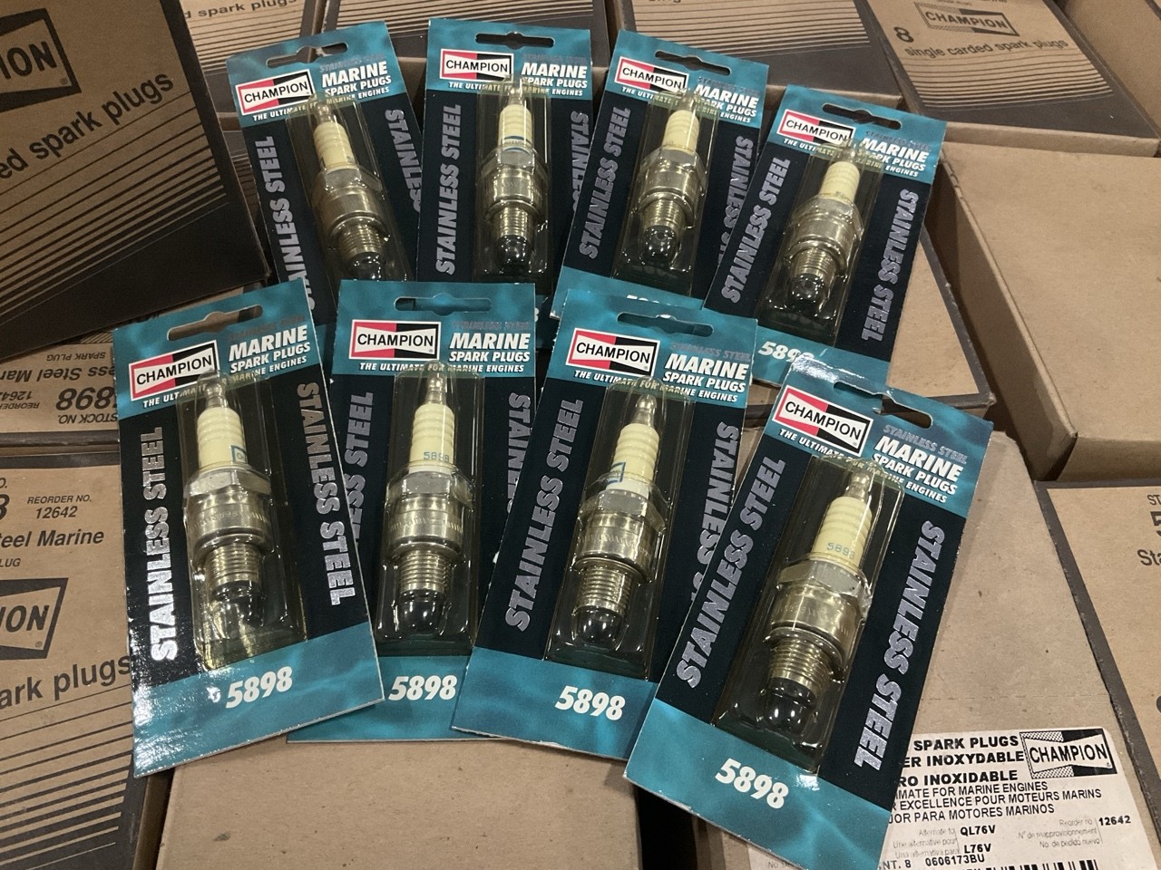 Wholesale Lot Of 4,965 Champion 5898 Stainless Steel Marine Spark Plugs