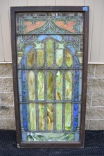 Genuine Tiffany Studios Stained Glass Church Window, 32 5/8