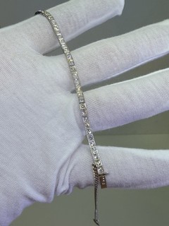 AUKTION KEINE RESERVE Gold natürlicher Diamant Tennisarmband 1 50 TCW 13g CC