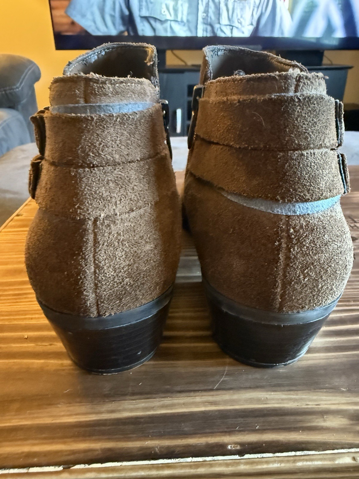 Sam Edelman Women’s  Bootie Tan Brown  Suede Ankle Boot Sz 8M Zip