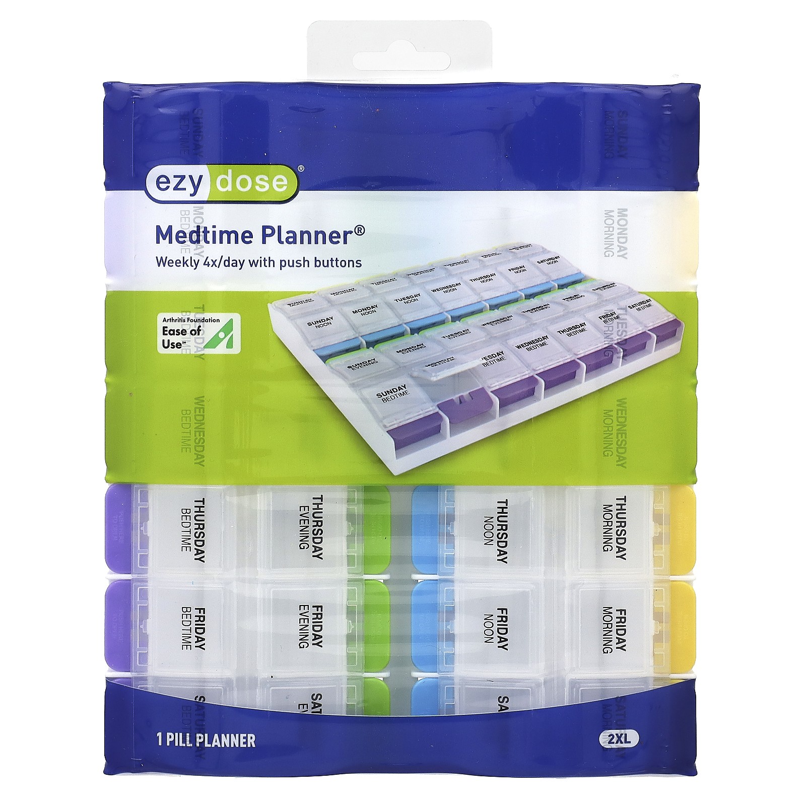 Еженедельный 4-кратный ежедневник с кнопками Medtime Planner 2 XL 1 счетчик 3890₽