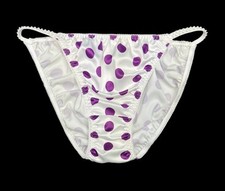 Classic Satin String Bikini Polka Dot XL