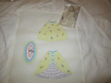 2 SIDED YELLOW LADY-DEDE-HANDPAINTED NEEDLEPOINT CANVAS-PORCELAIN TORSO