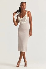 NWT Loveshackfancy Vita Midi Dress in Natural Size M