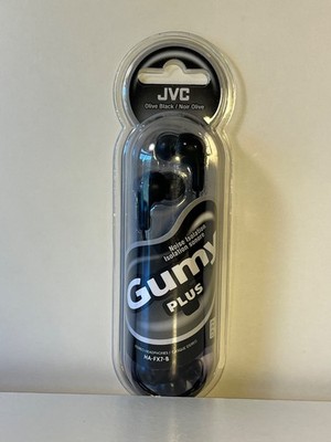 JVC HAFX7B - Gumy Plus Earbud Headphones Brand New Olive Black