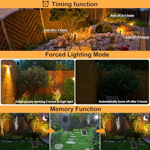 6 in 1 Solar Spotlights Outdoor, 6W/6V Warm White/Neutral White/Cold White