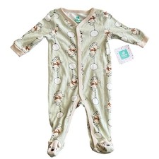 Disney Baby Winnie the Pooh Footed Sleeper Pajamas 3 6 Months Green NWT