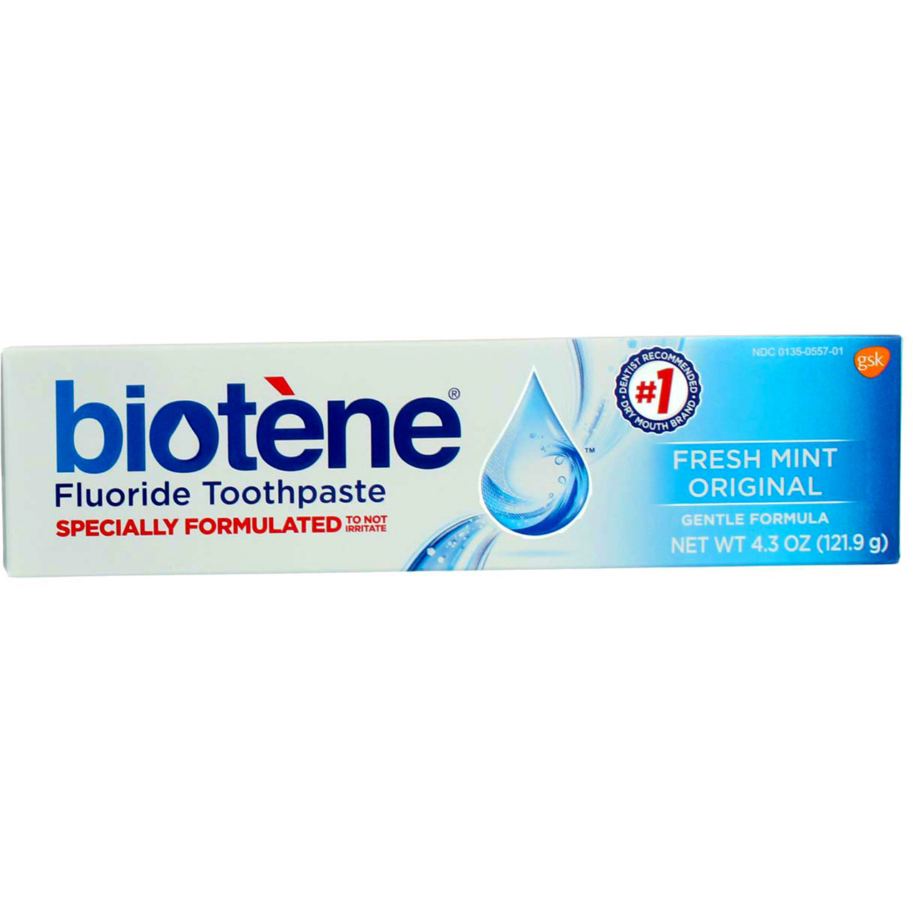 2 Pack Biotene Fluoride Toothpaste, Fresh Mint Original, 4.3 oz