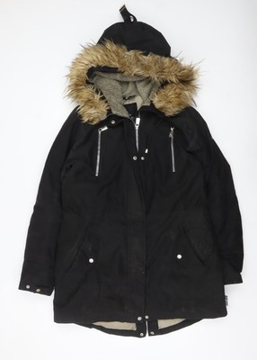Cobalt of Sweden Damenparka schwarz Fellbesatz Kapuze Mantel Größe 16