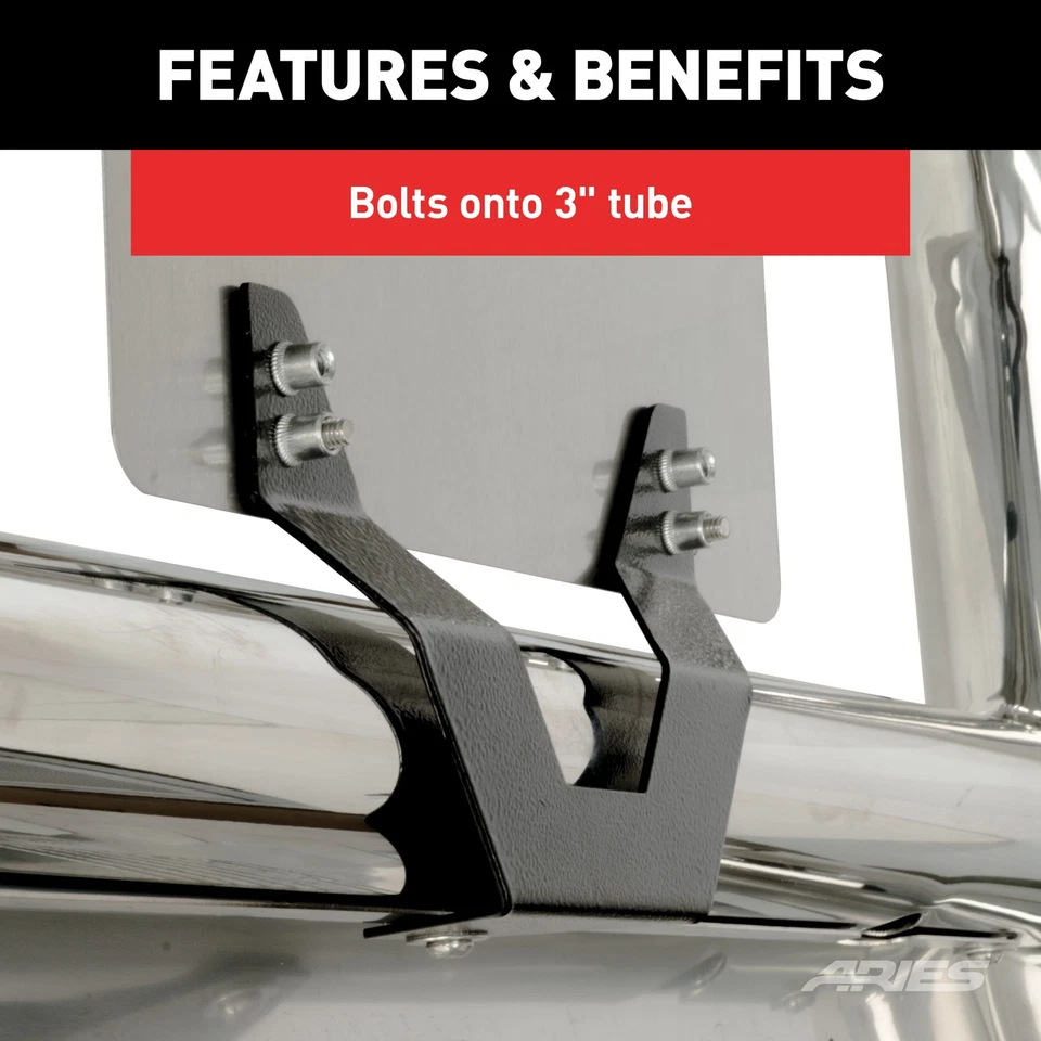 ARIES 35-0000 3-Inch Bull Bar License Plate Bracket Foto 4 de 4