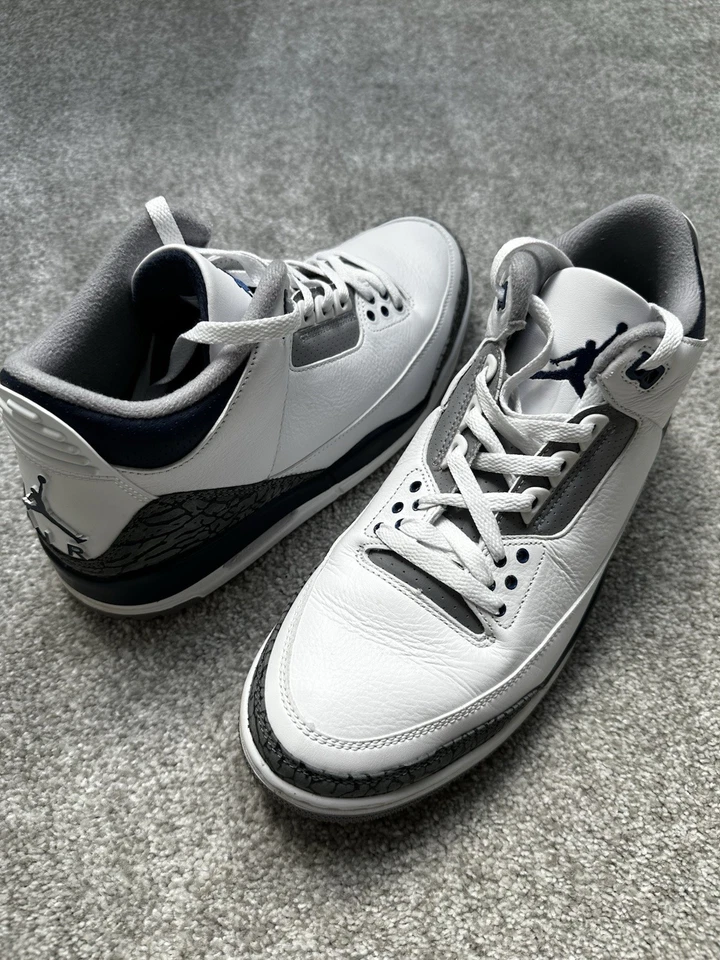 Nike Air Jordan 3 Retro "White Midnight Navy"   UK Size 9, photo 1 of 5
