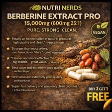 Berberine Extract 15,000mg 600mg 25:1 Capsules Vegan Capsules 100% Natural