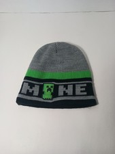 Minecraft Beanie Winter Hat Green Black Knit Boys One Size Jinx