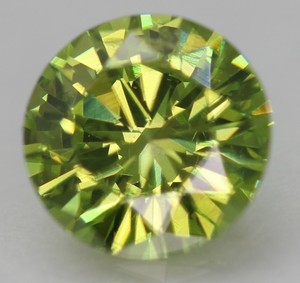 Cert 0.65 Carat Vivid Green VS1 Round Brilliant Natural Enhanced Diamond 5.68mm