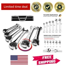 Ratcheting Brake Line Wrench Set 10-17mm - Perfect for Fuel & AC Lines